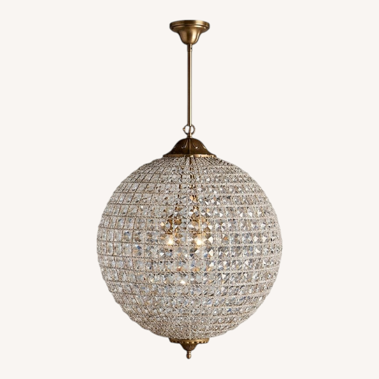 Arhaus Poppy Brass and Glass Large Chandelier - image-0