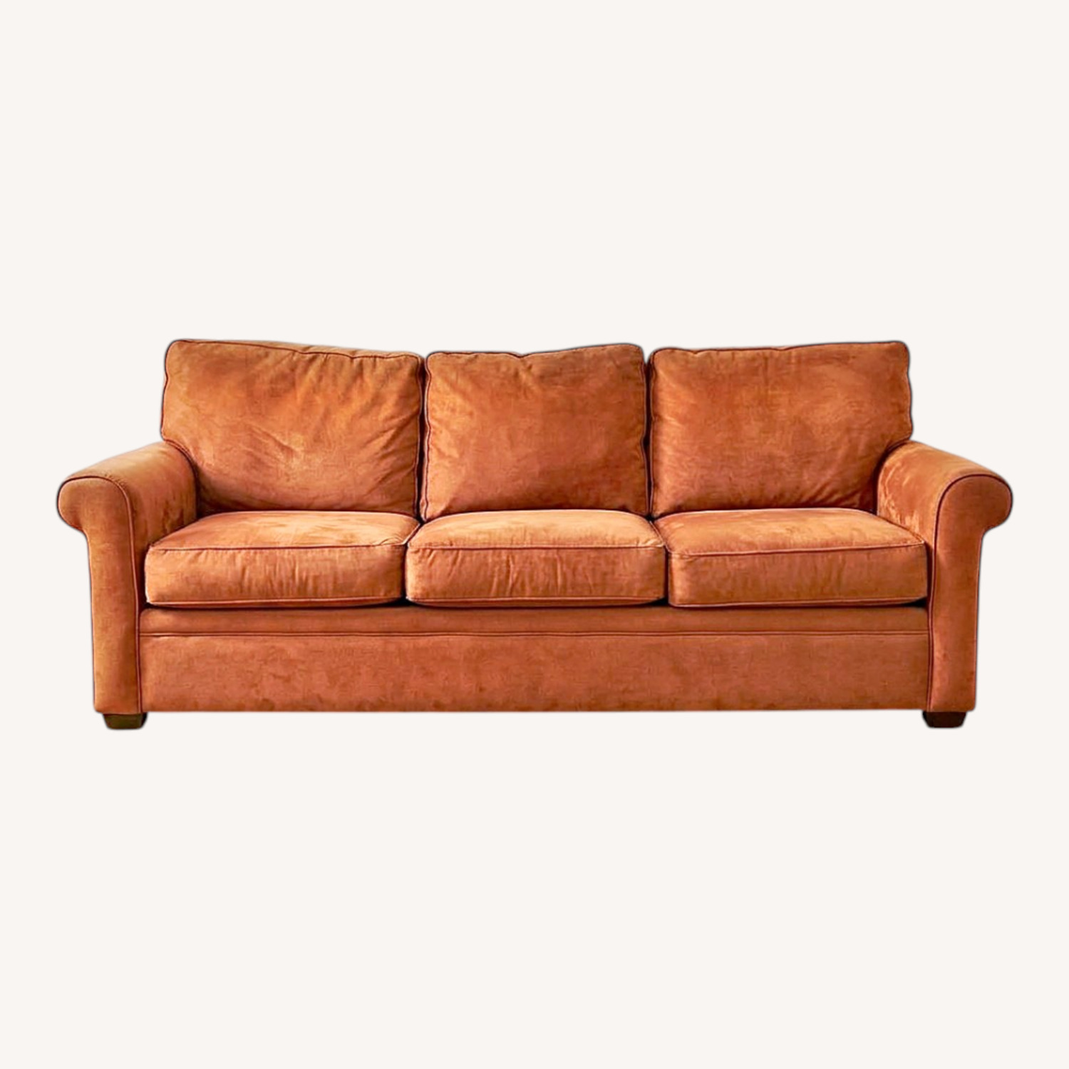 Orange Micro-suede Sofa - image-0