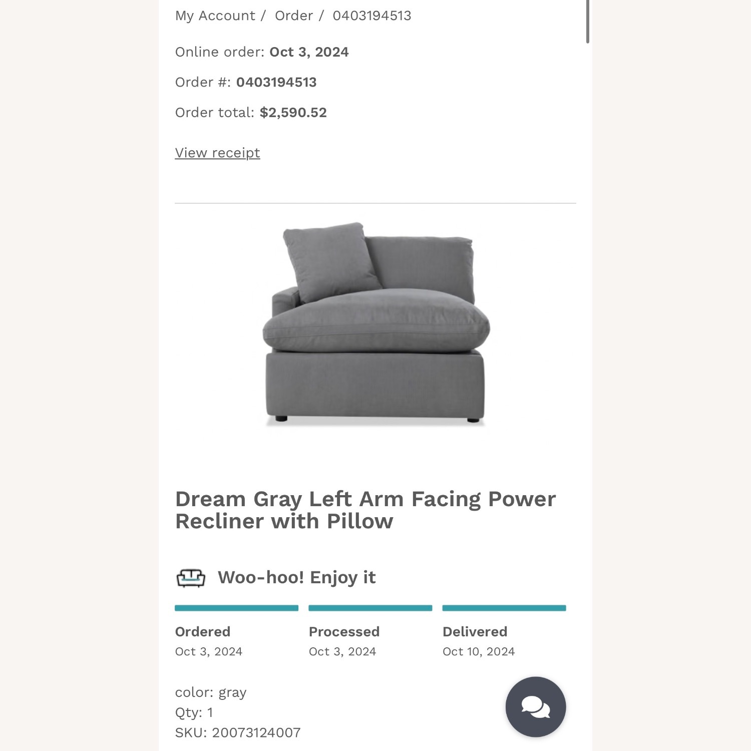 Dream Gray Power Reclining Modular Sectional - image-8