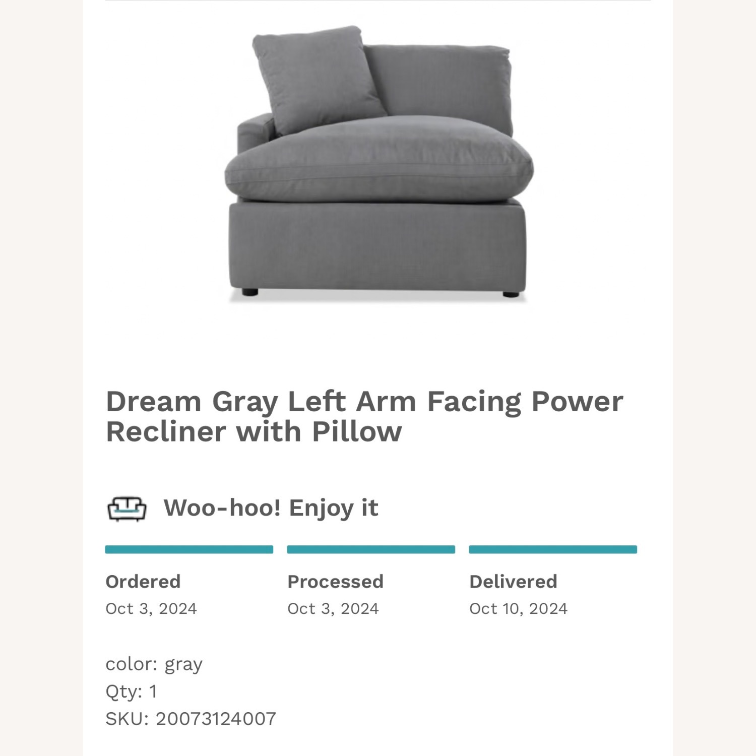 Dream Gray Power Reclining Modular Sectional - image-7
