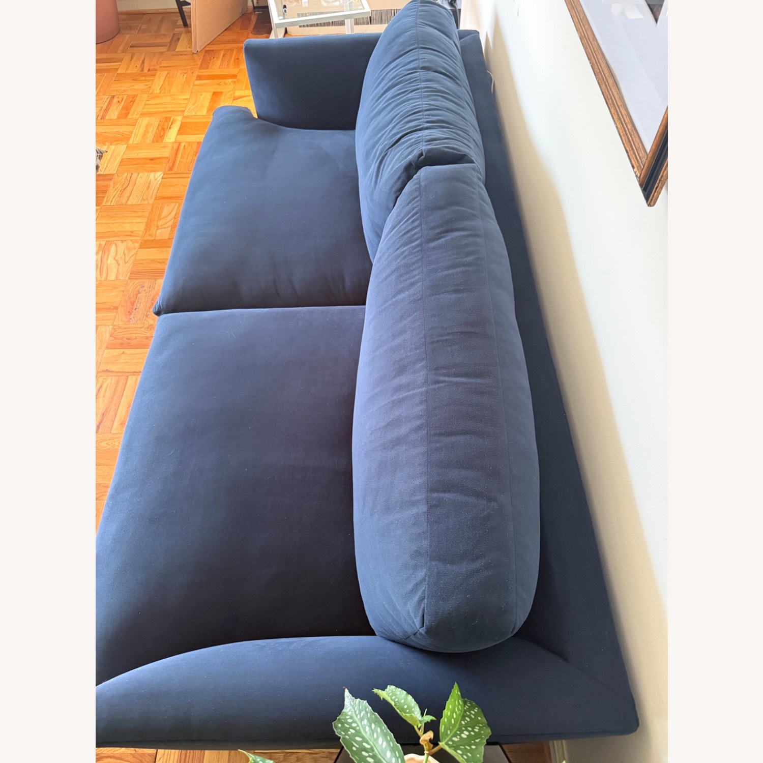 West Elm Haven Blue Fabric 2 Seater Sofa - image-1