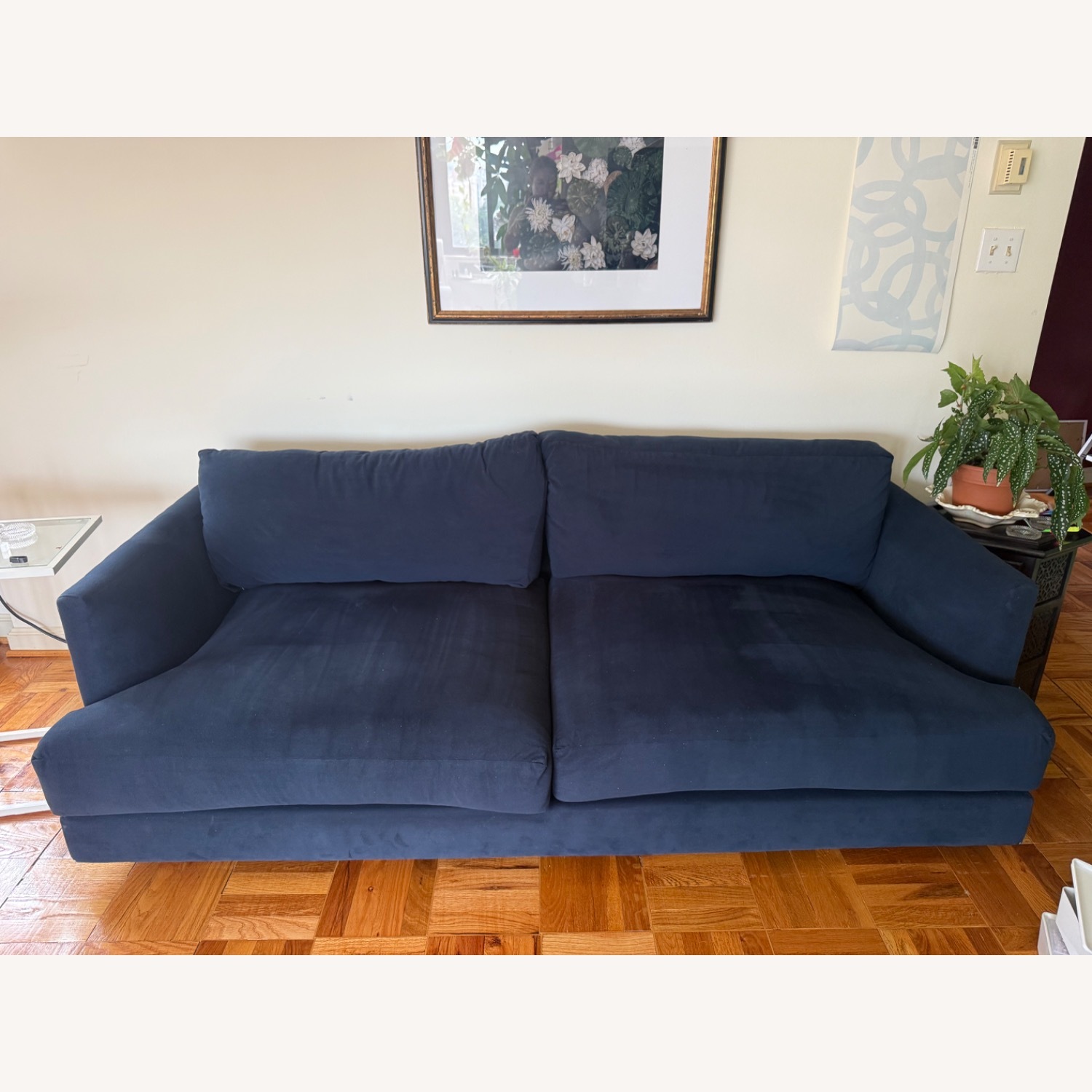 West Elm Haven Blue Fabric 2 Seater Sofa - image-3