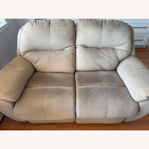Used Ashley Furniture Natural Microsuede 2 Seater Sofa for sale on AptDeco