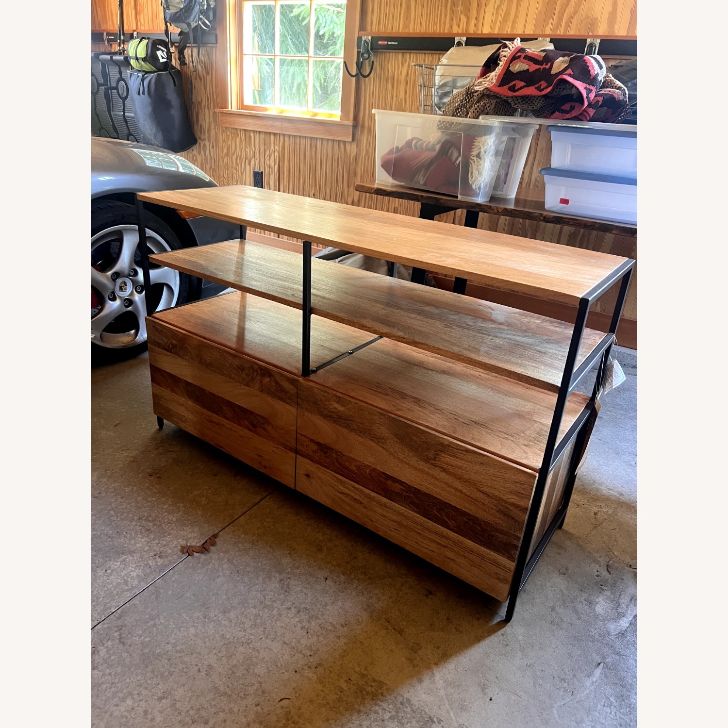 West Elm Natural Industrial Solid Wood Modular Media Console - image-7