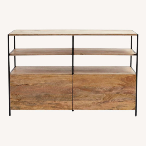 Used West Elm Natural Industrial Solid Wood Modular Media Console for sale on AptDeco