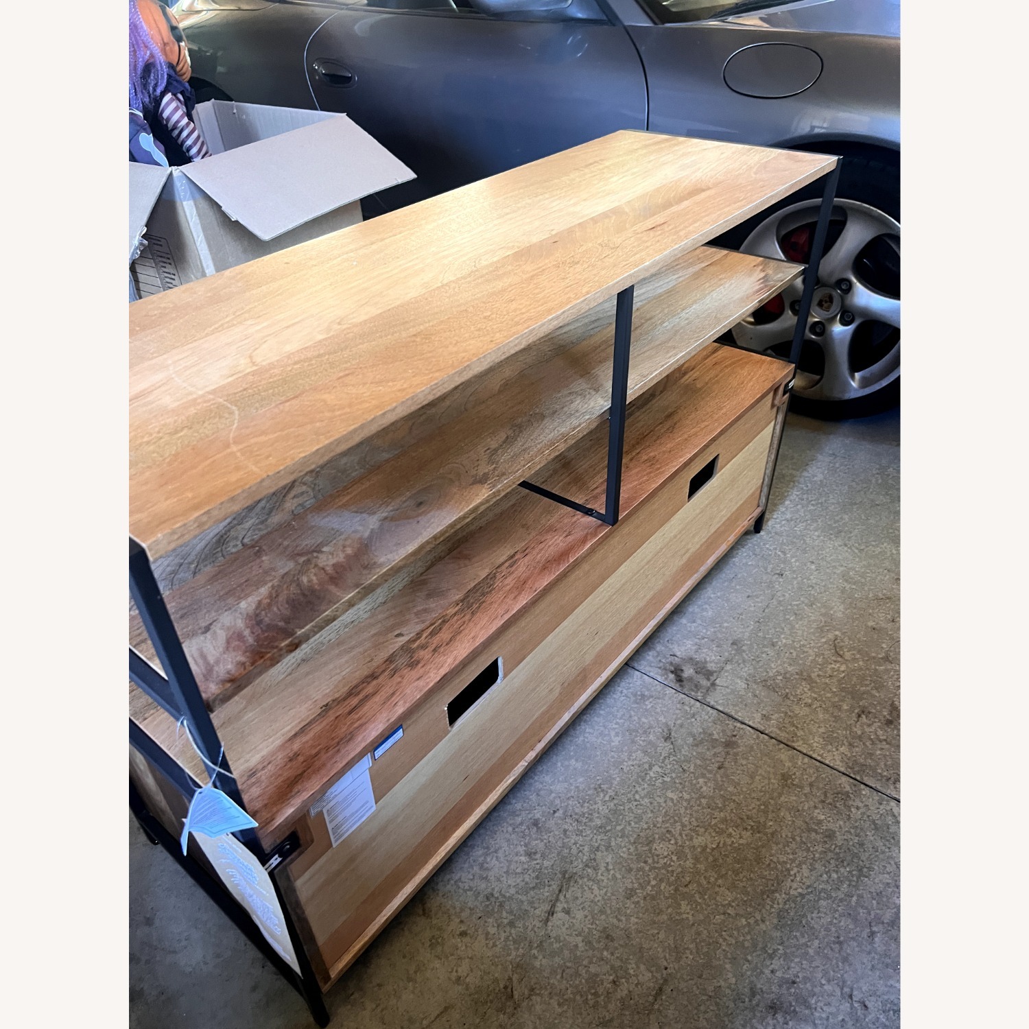 West Elm Natural Industrial Solid Wood Modular Media Console - image-5