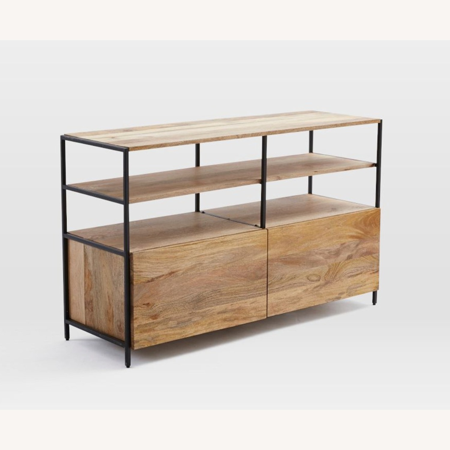 West Elm Natural Industrial Solid Wood Modular Media Console - image-1