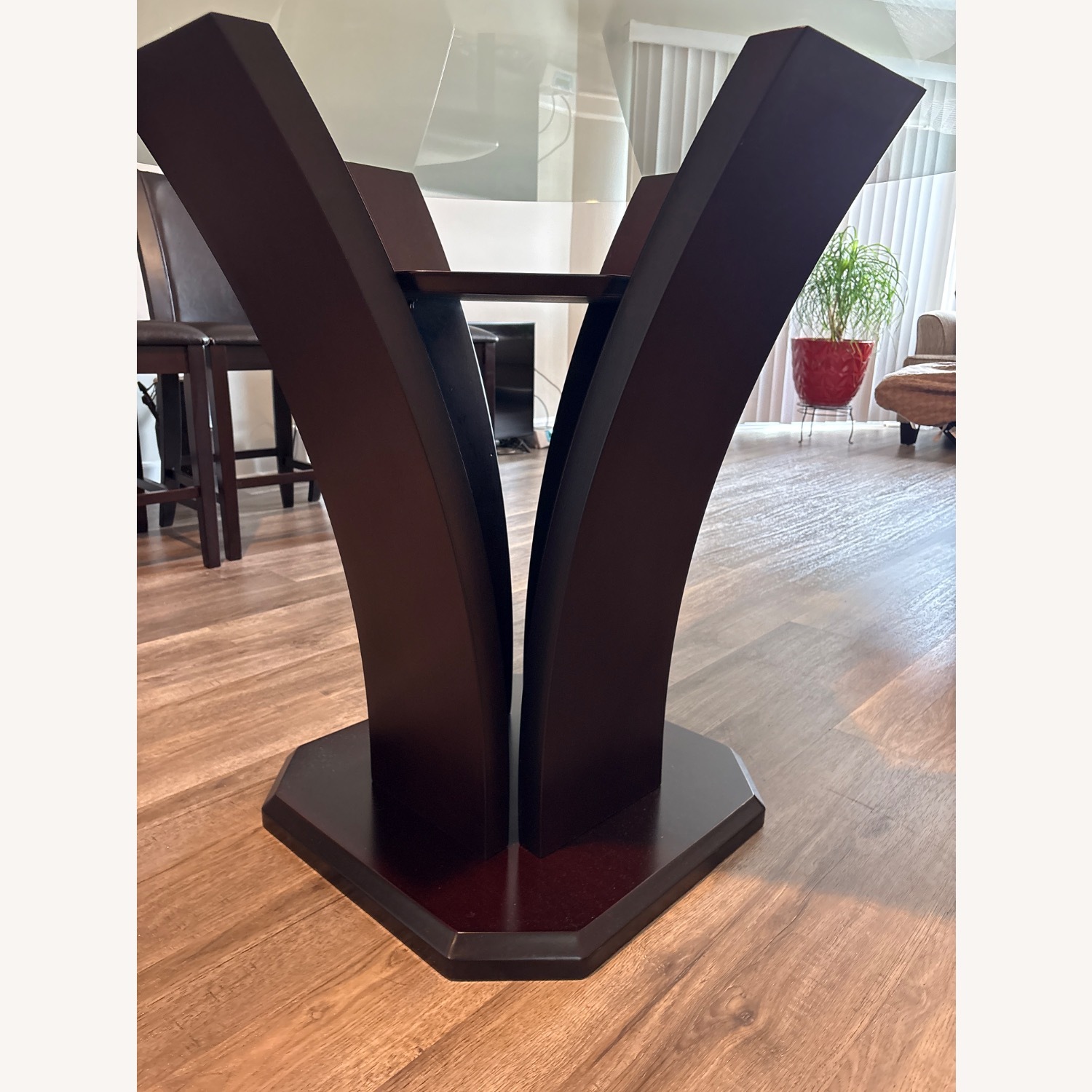 Dark Brown Glass Dining Table - image-5