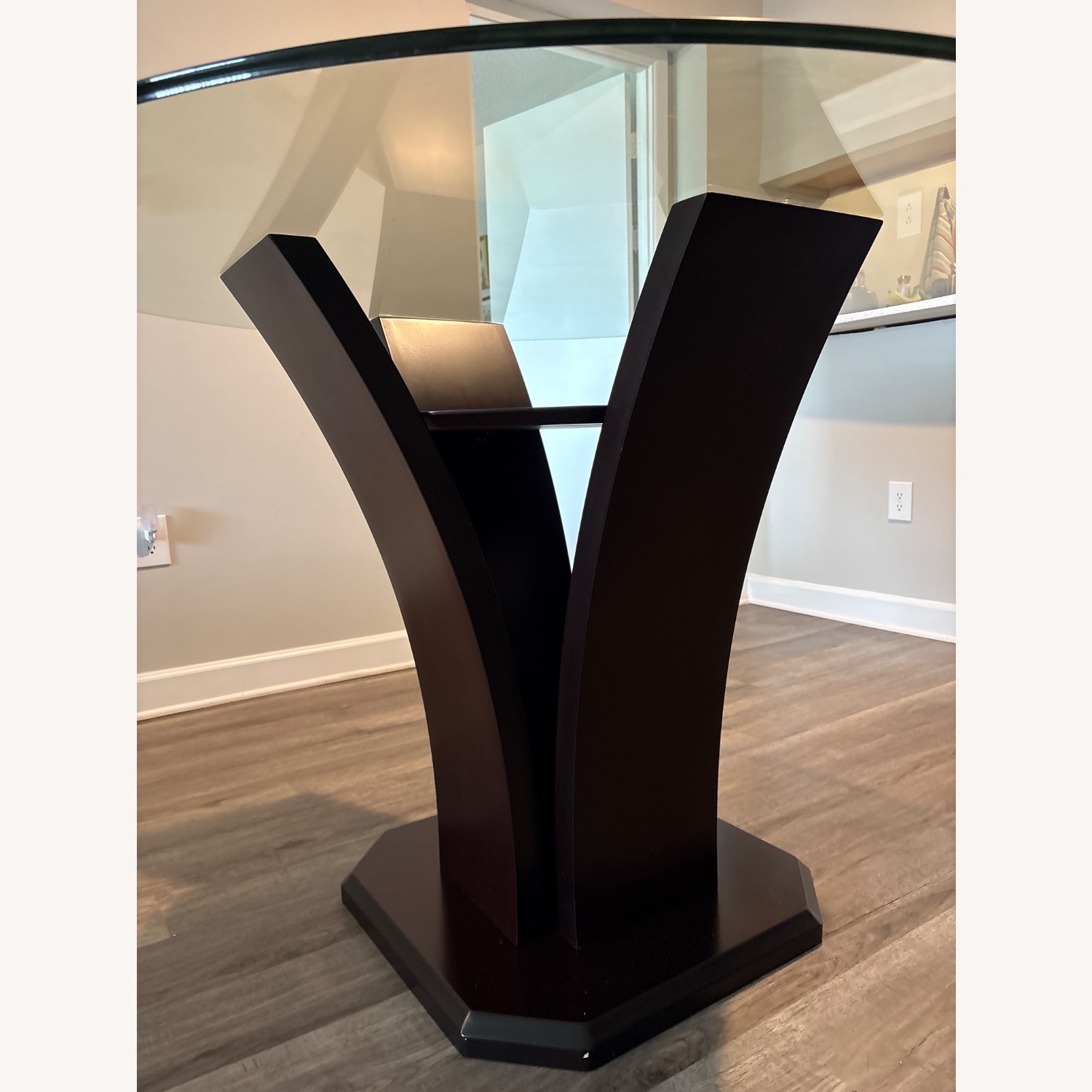 Dark Brown Glass Dining Table - image-4