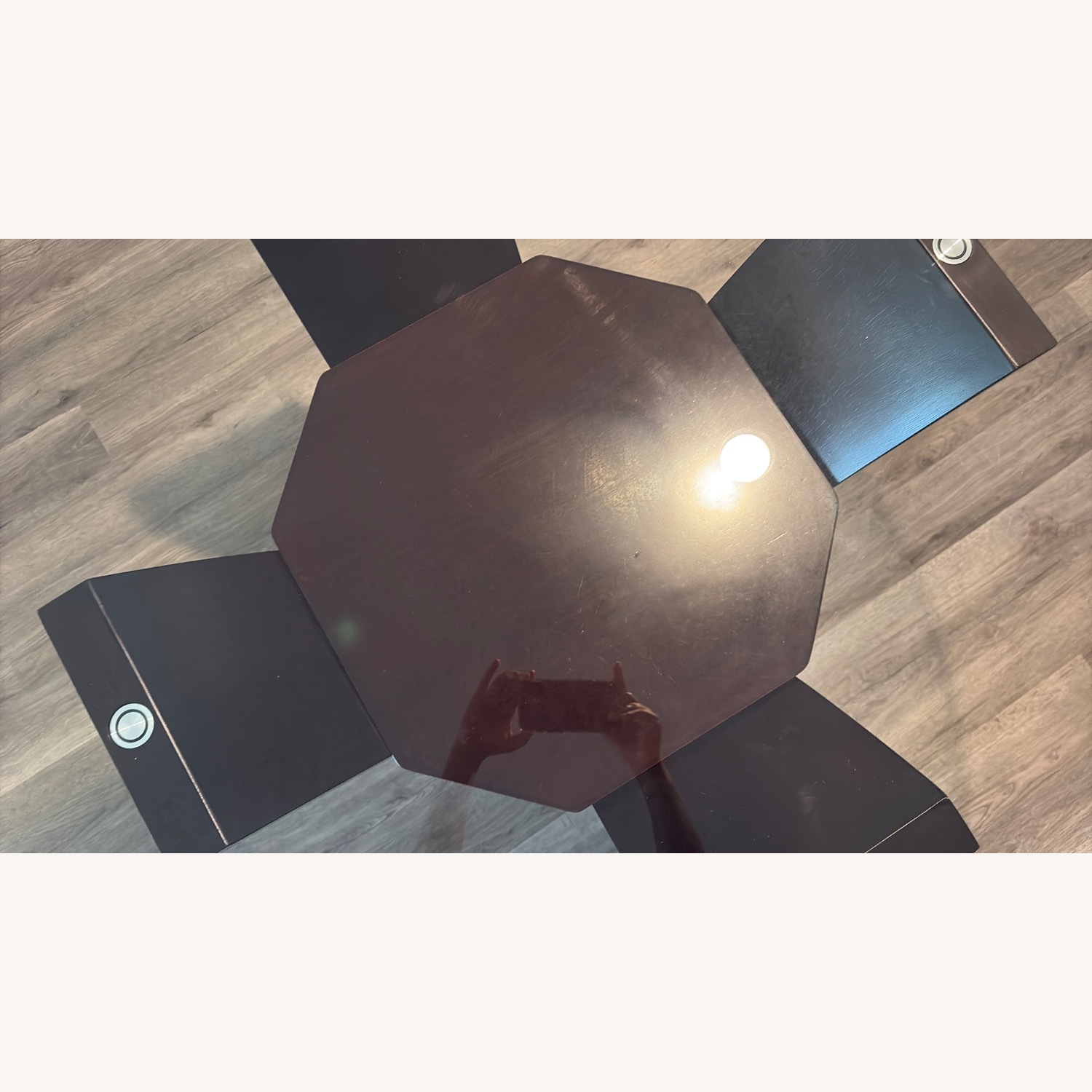 Dark Brown Glass Dining Table - image-1