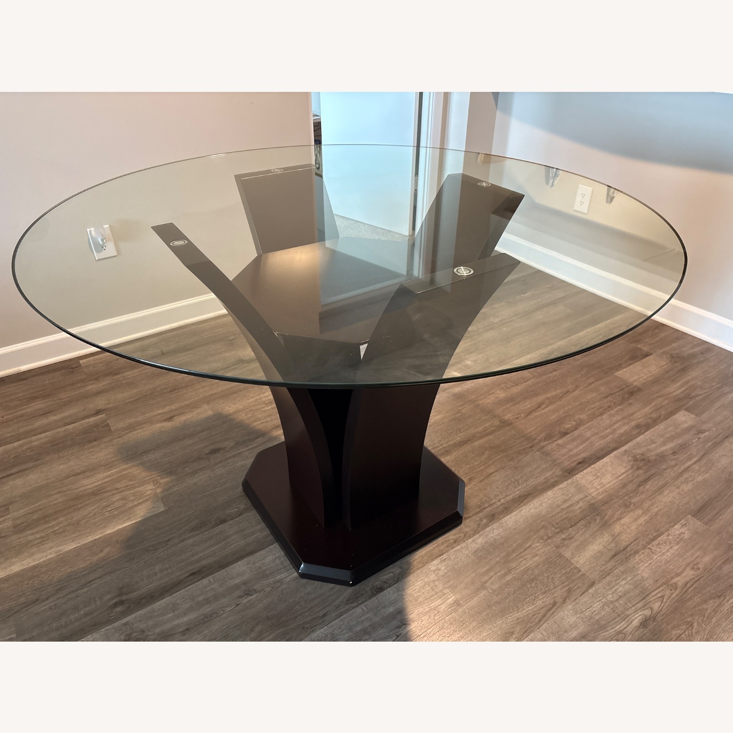 Dark Brown Glass Dining Table - image-3