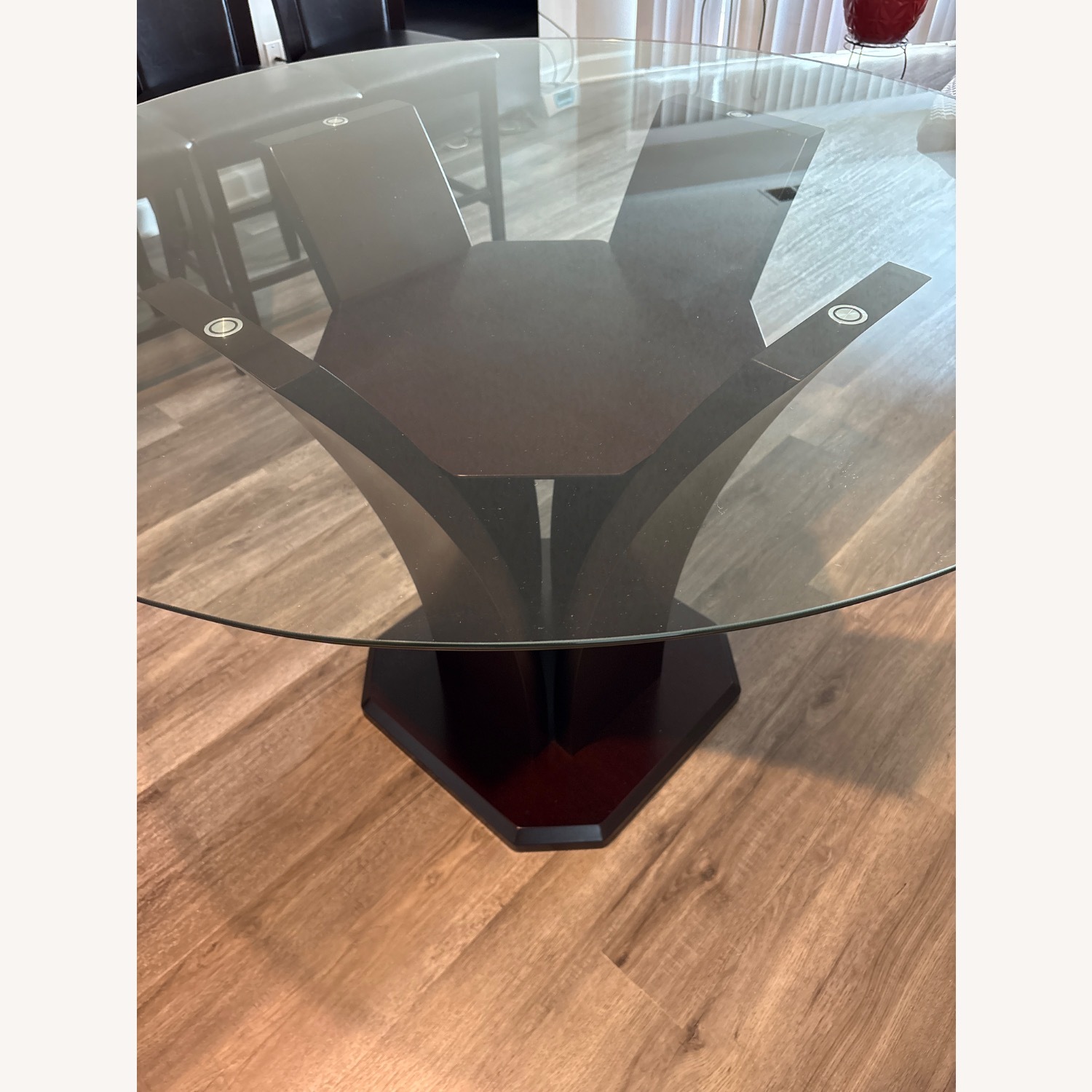 Dark Brown Glass Dining Table - image-6