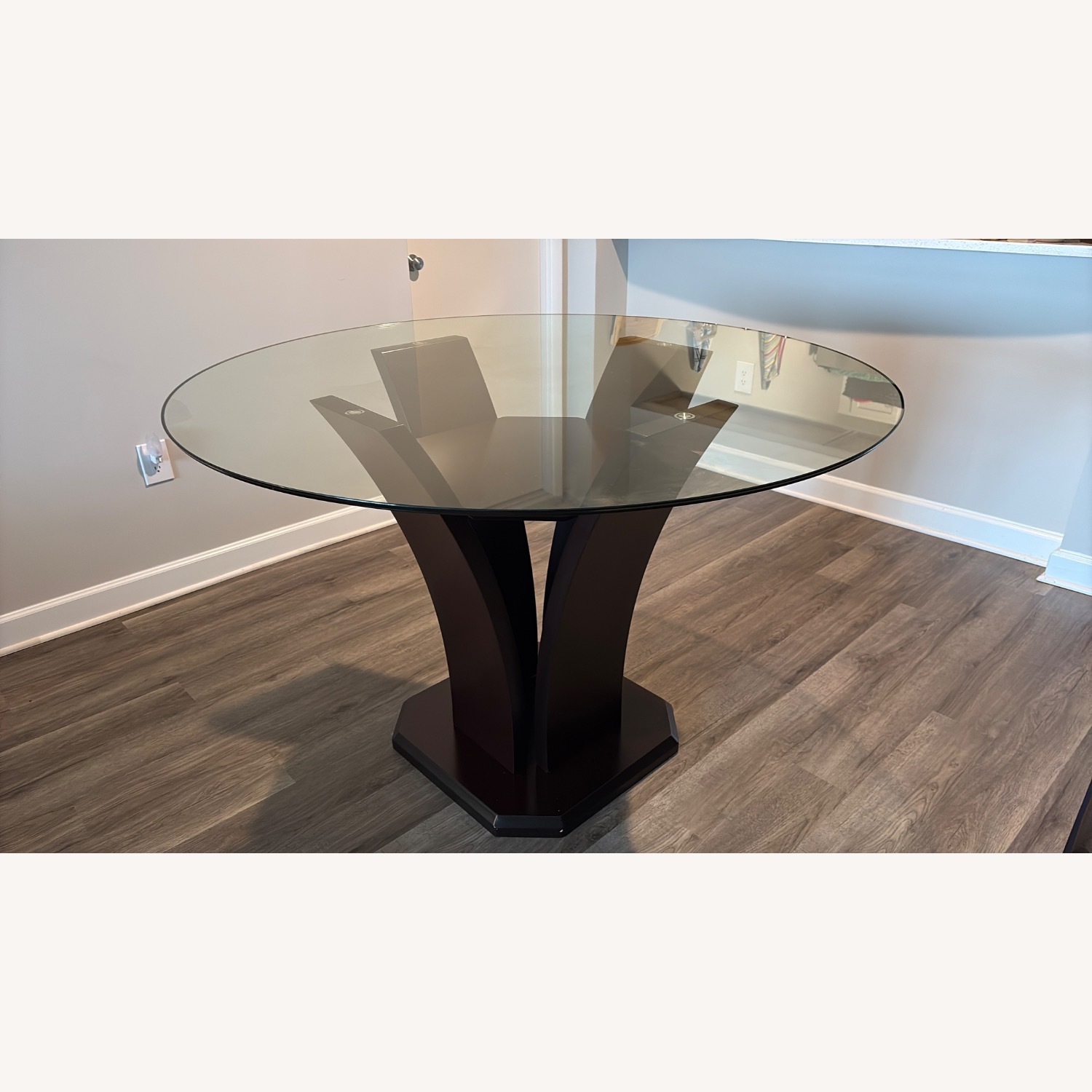 Dark Brown Glass Dining Table - image-2
