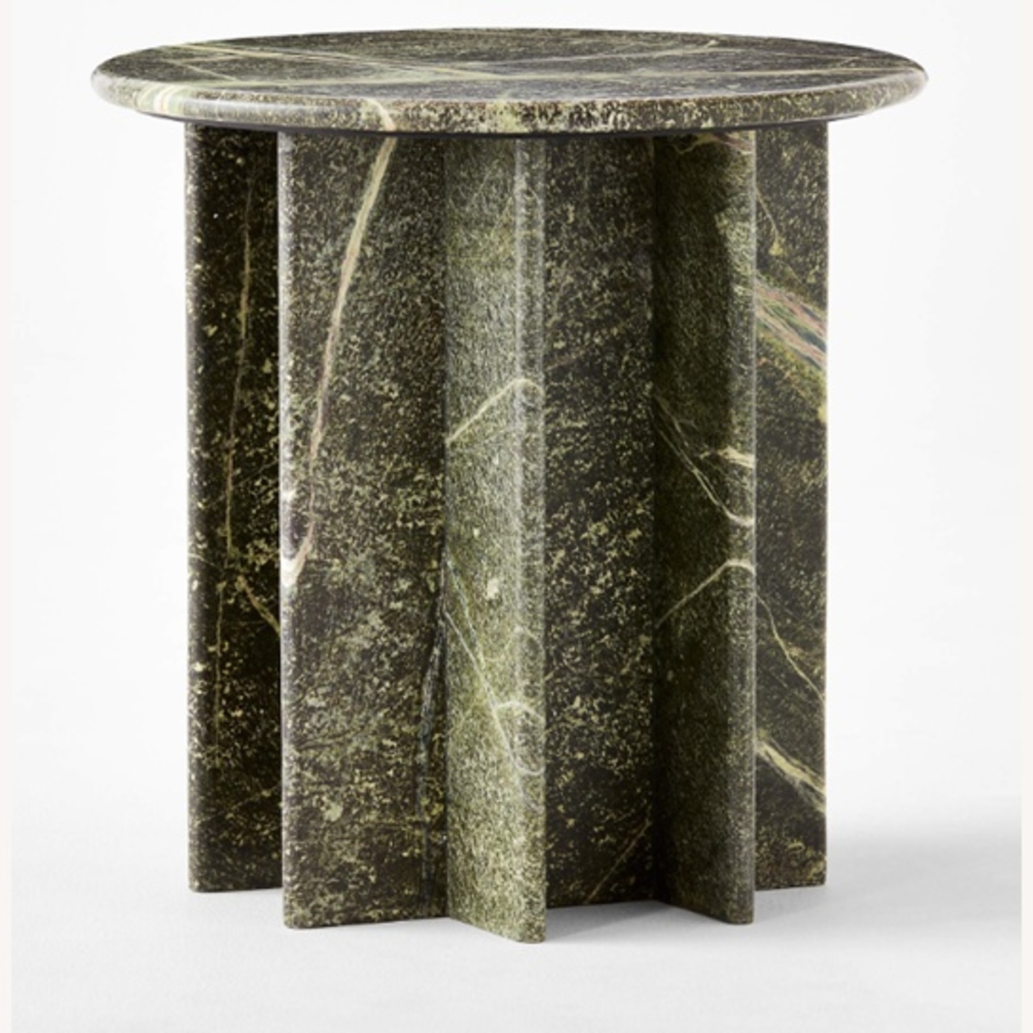 CB2 Pasar Round Green Marble Side Table - image-4