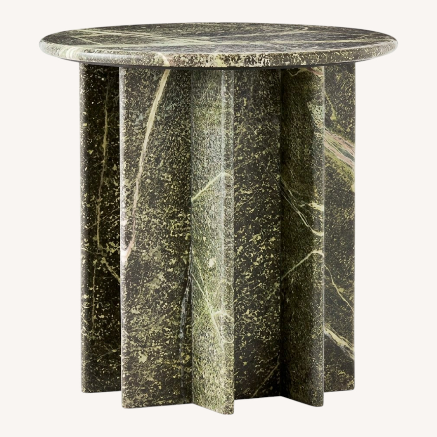 CB2 Pasar Round Green Marble Side Table - image-0