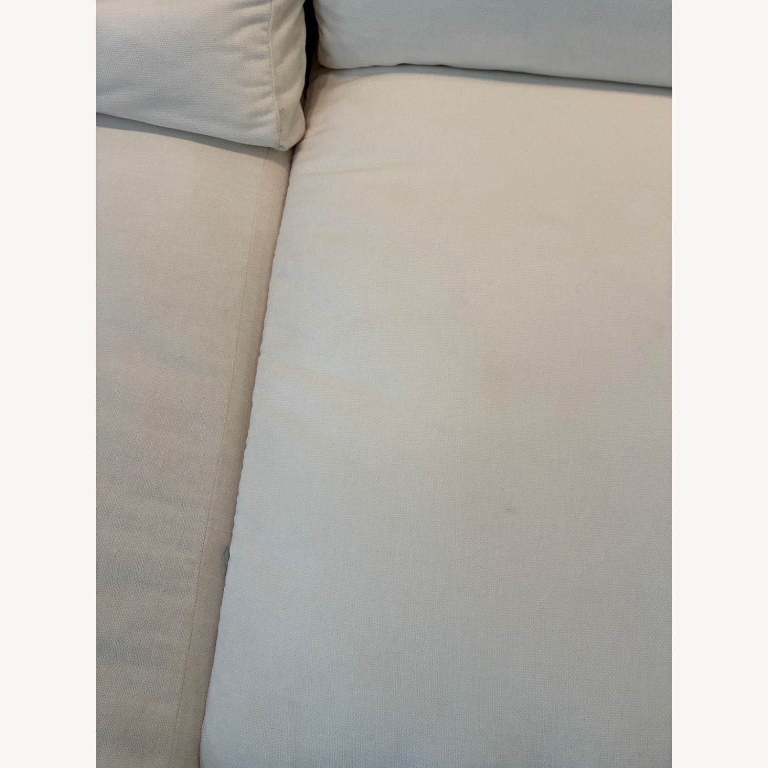 West Elm White Fabric 2 Piece Sectional - image-5