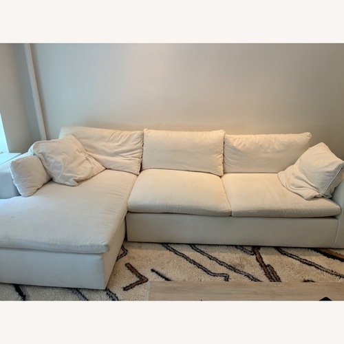 Used West Elm White Fabric 2 Piece Sectional for sale on AptDeco