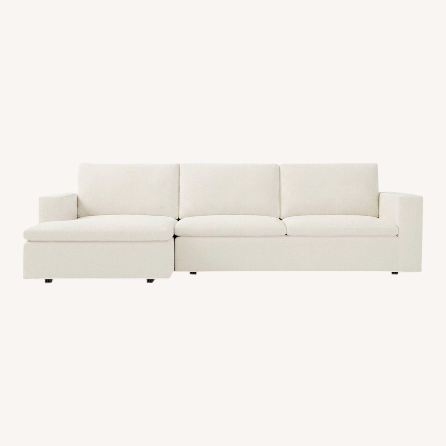 West Elm White Fabric 2 Piece Sectional - image-0