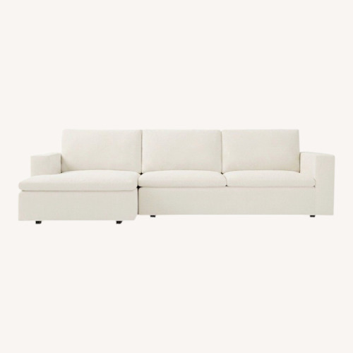 Used West Elm White Fabric 2 Piece Sectional for sale on AptDeco