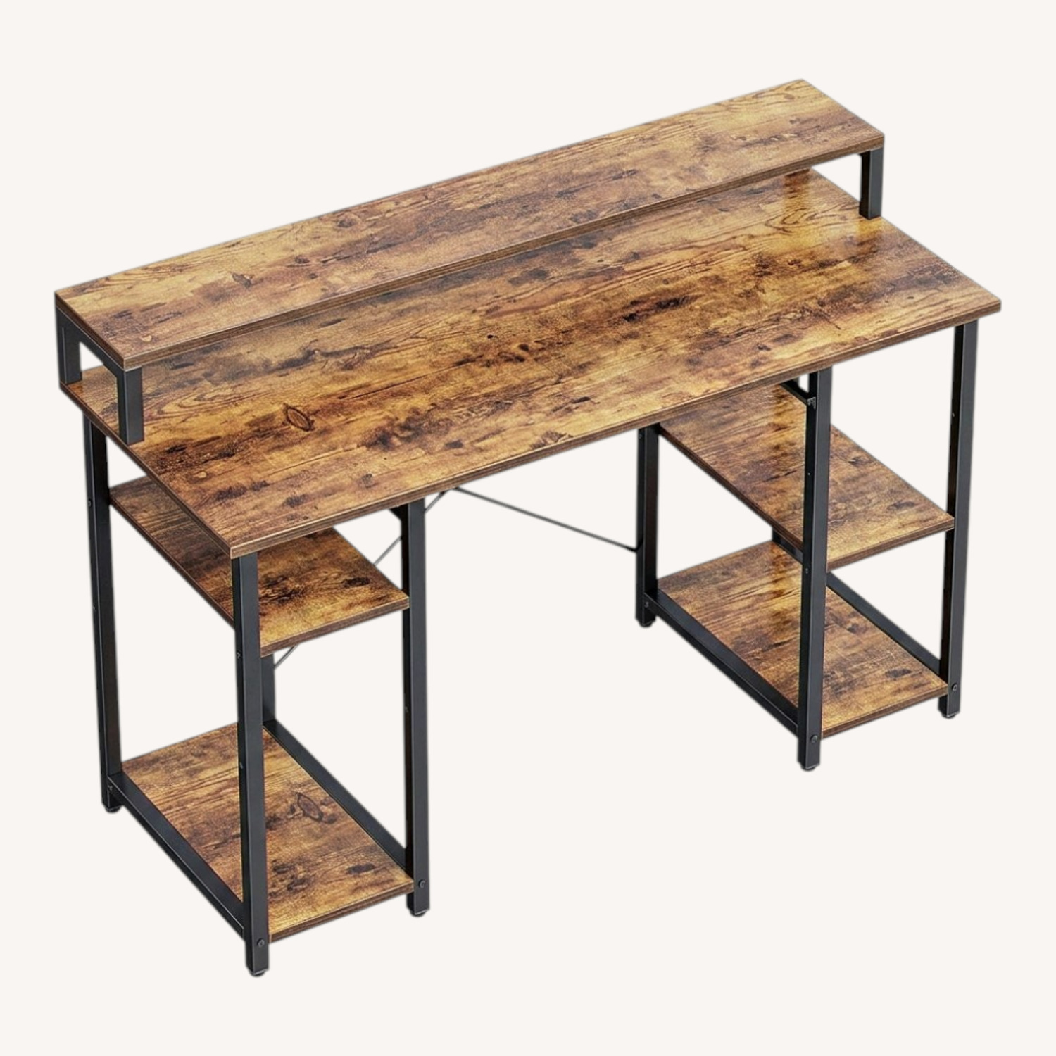 Double Decker Office Desk With Keyboard Shelf - image-0