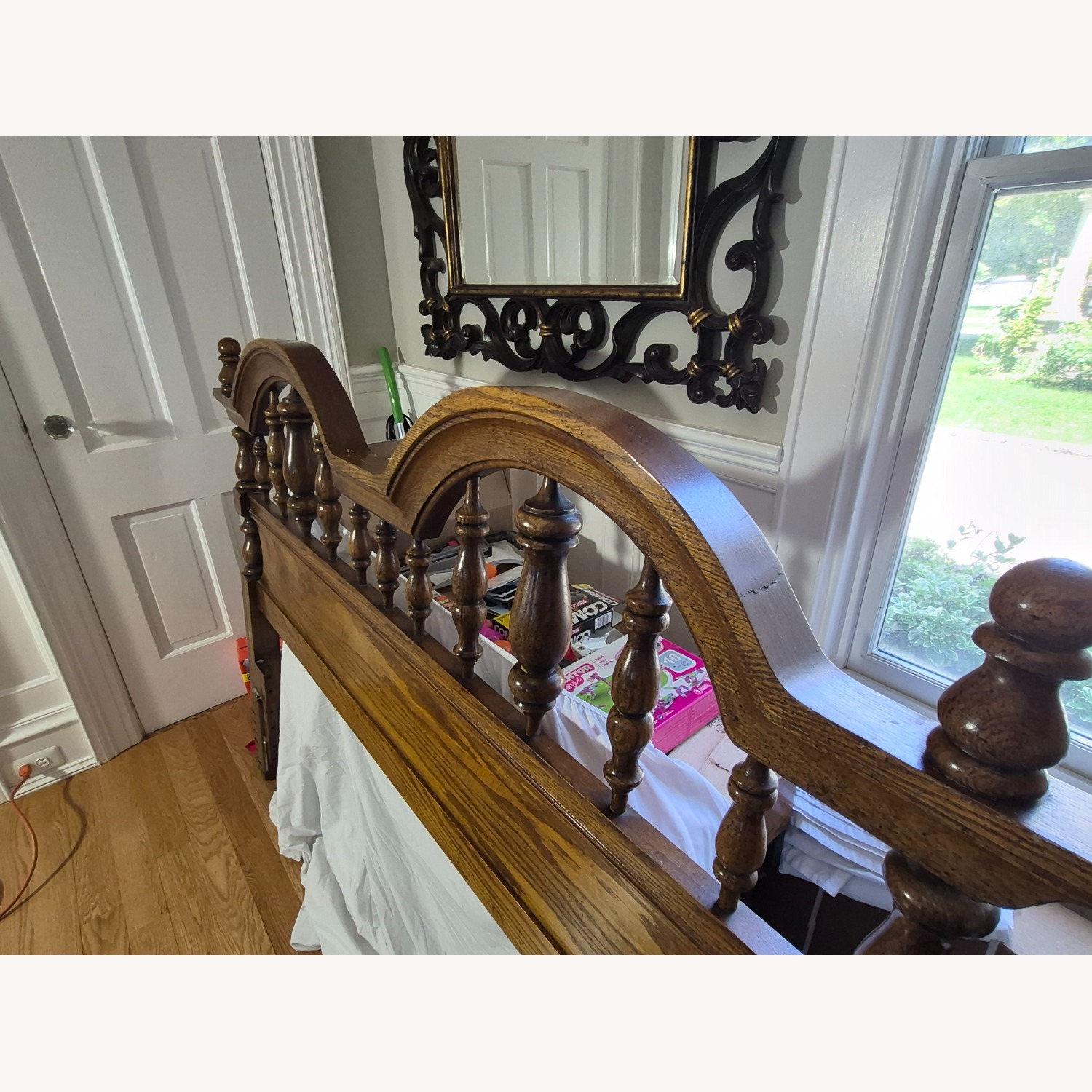 Vintage Queen Oak Headboard - image-4