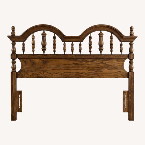 Used Vintage Queen Oak Headboard for sale on AptDeco