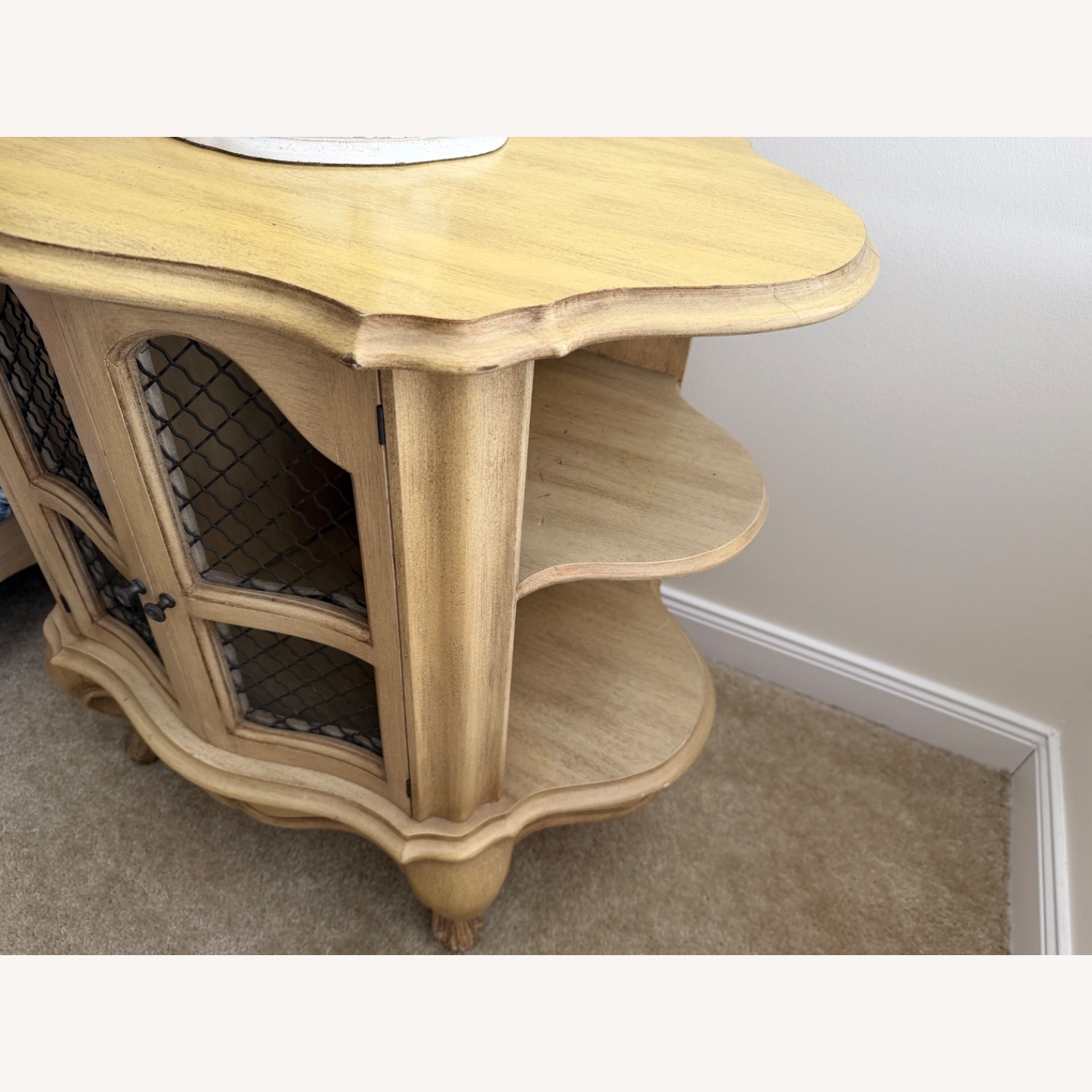 Vintage/Antique White Wood Nightstands 2 - image-3