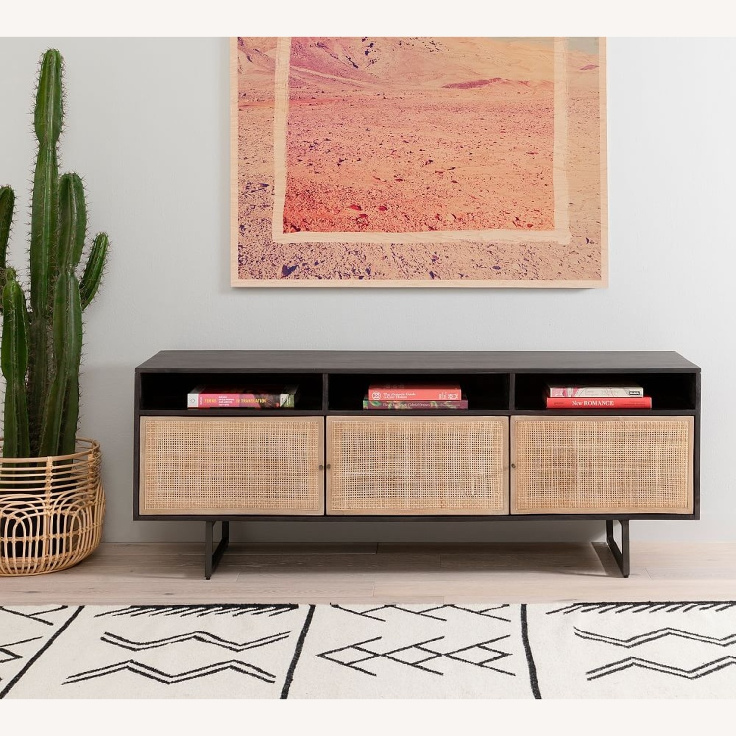 Pottery Barn Dolores Cane Media Console 65" - image-5