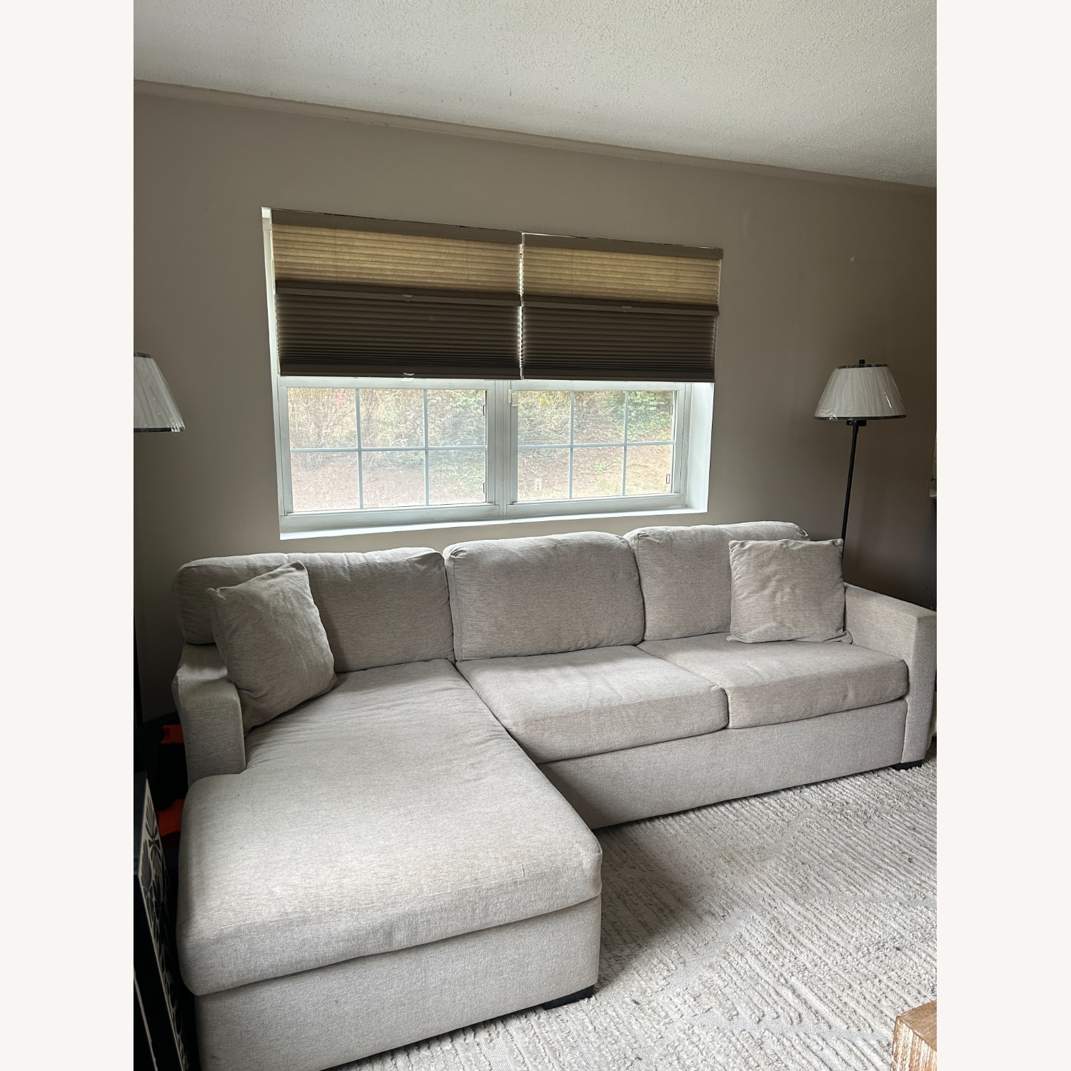 Crate & Barrel Natural Fabric Sleeper Sofa - image-3