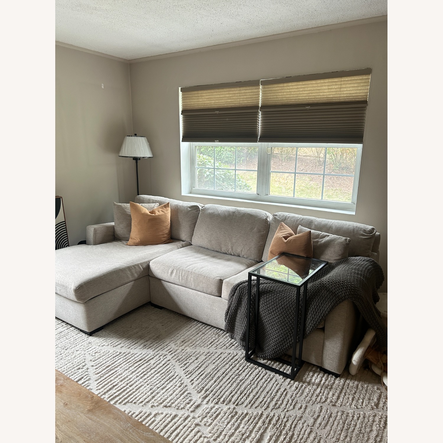 Crate & Barrel Natural Fabric Sleeper Sofa - image-1