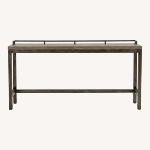 Used Industrial Console Table with 3 Stools for sale on AptDeco