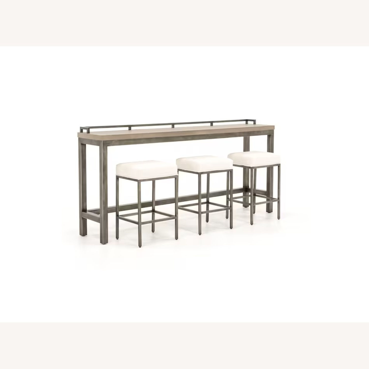 Industrial Console Table with 3 Stools - image-5