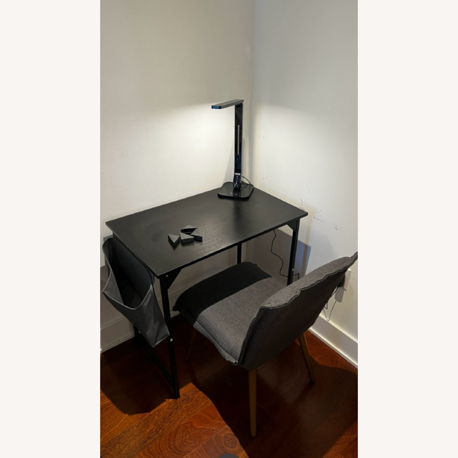 Black Writing Desk with Storage Sling - image-2