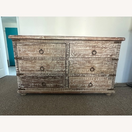 Used Pottery Barn Kaplan Natural Wood Dresser for sale on AptDeco
