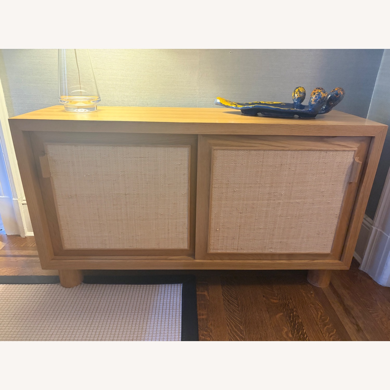 Natural Wood and Wicker Sideboard - image-1