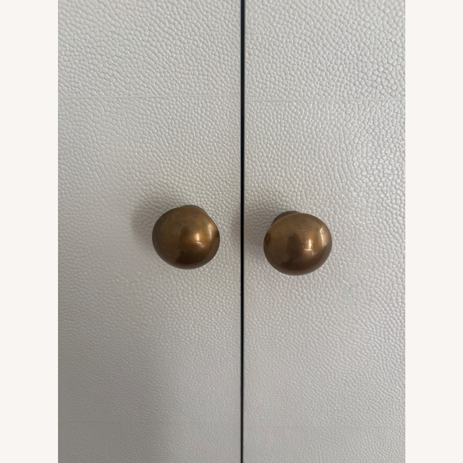 White Faux Shagreen Armoire - image-3
