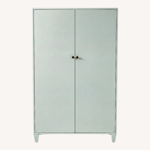 Used White Faux Shagreen Armoire for sale on AptDeco
