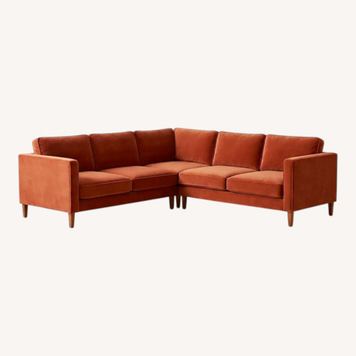 Used Albany Park Velvet 2 Piece Sectional for sale on AptDeco