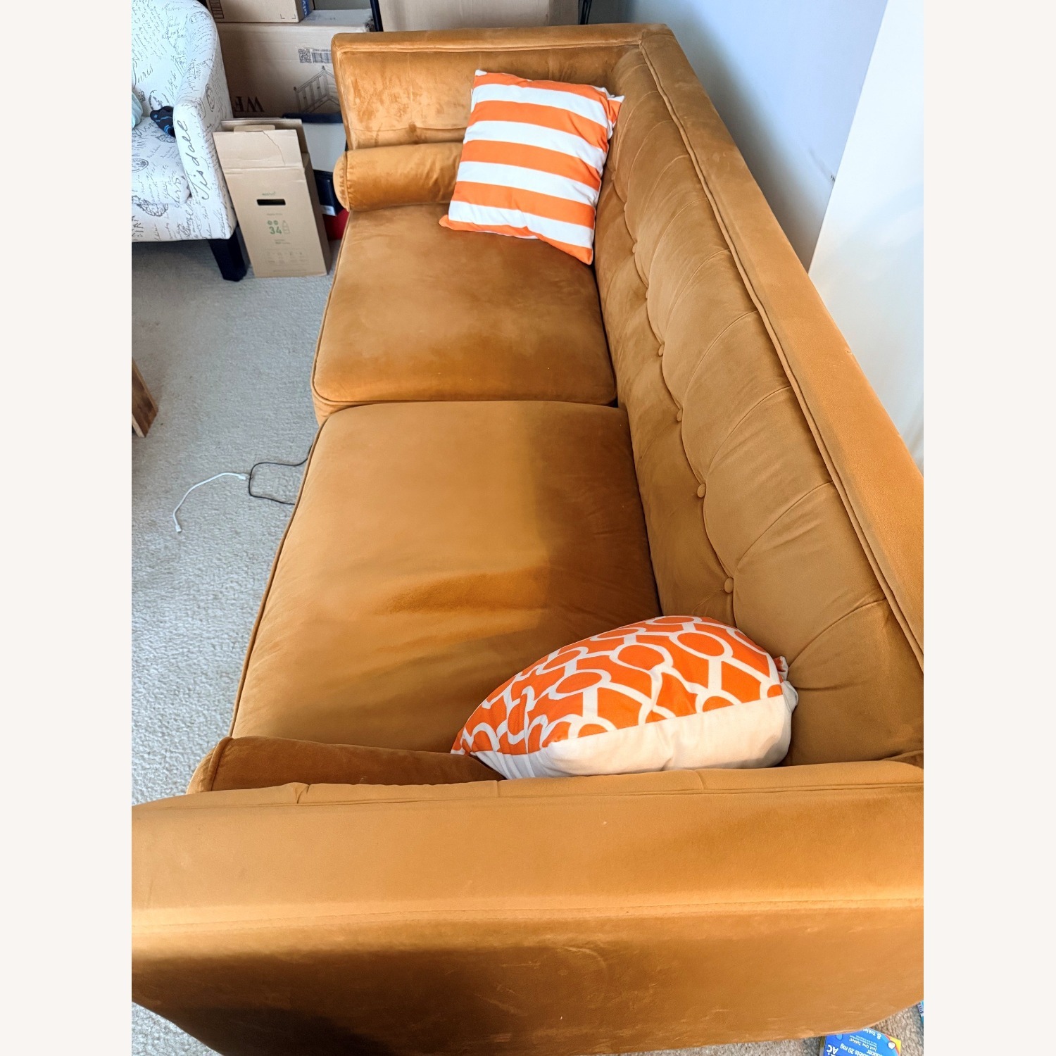 Ginger Faux Leather 2 Seater Sofa - image-1