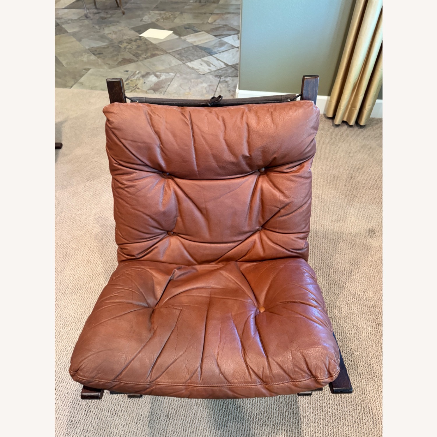 Westnofa Dark Brown Leather Accent Chair - image-6
