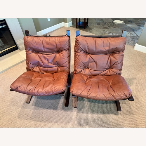 Used Westnofa Dark Brown Leather Accent Chair for sale on AptDeco