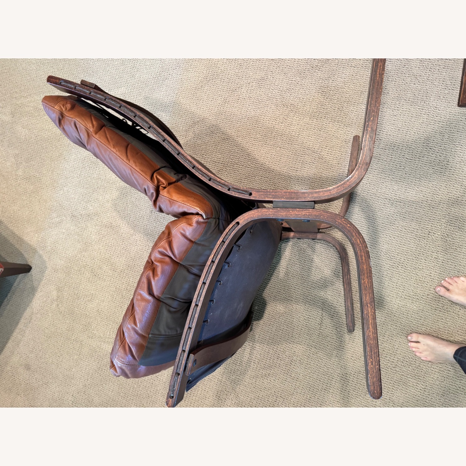 Westnofa Dark Brown Leather Accent Chair - image-2