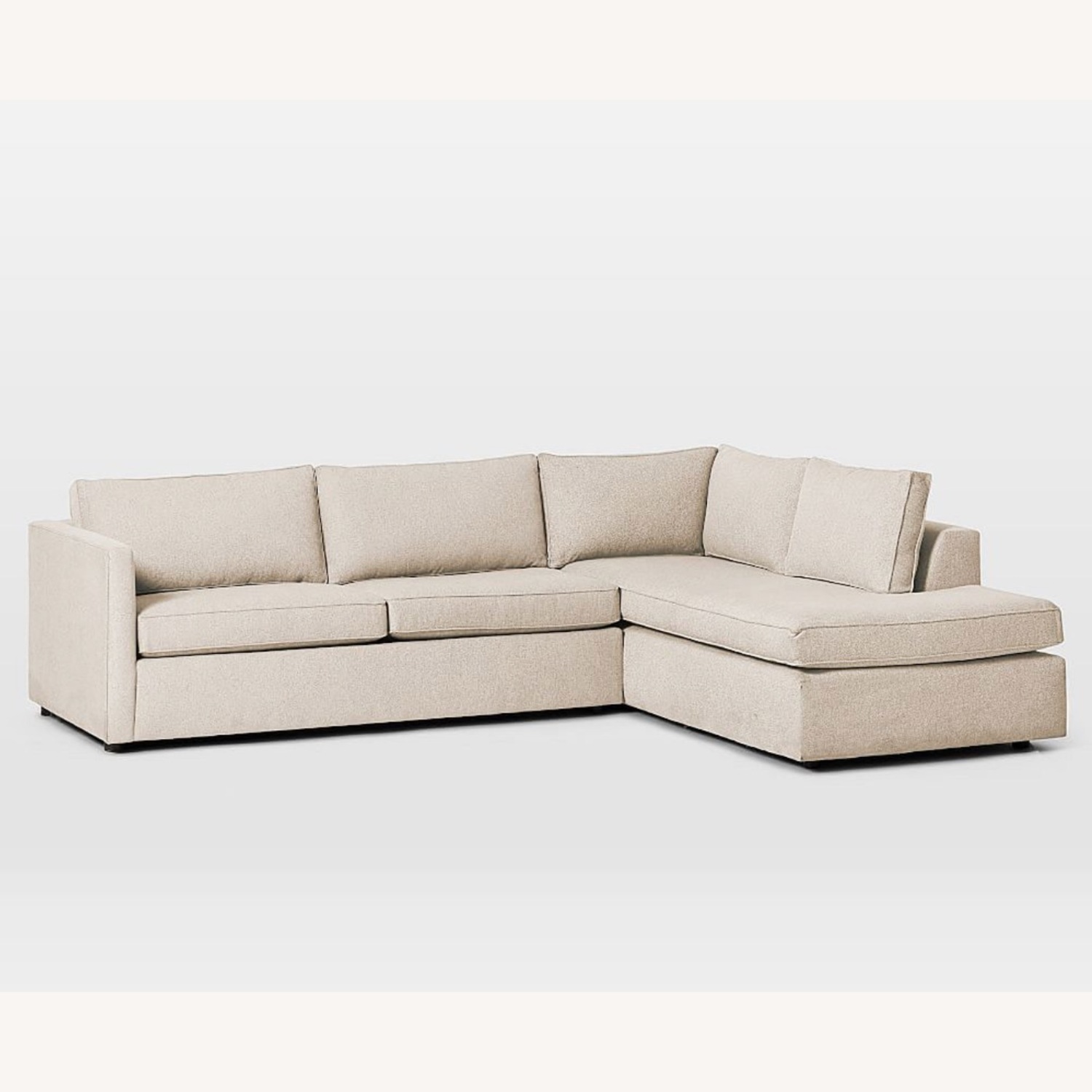 West Elm Harris White Fabric 2 Piece Sectional - image-11