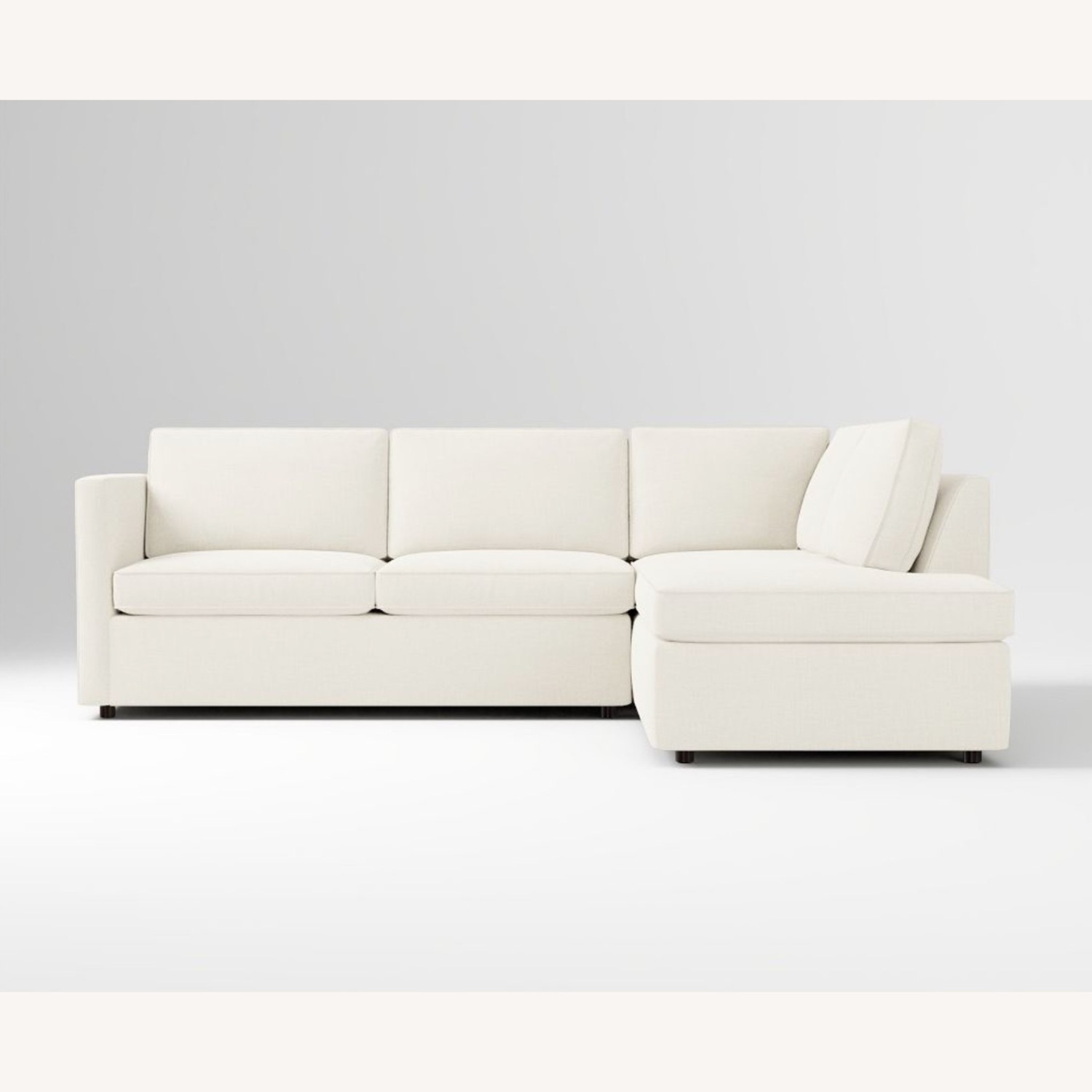 West Elm Harris White Fabric 2 Piece Sectional - image-17