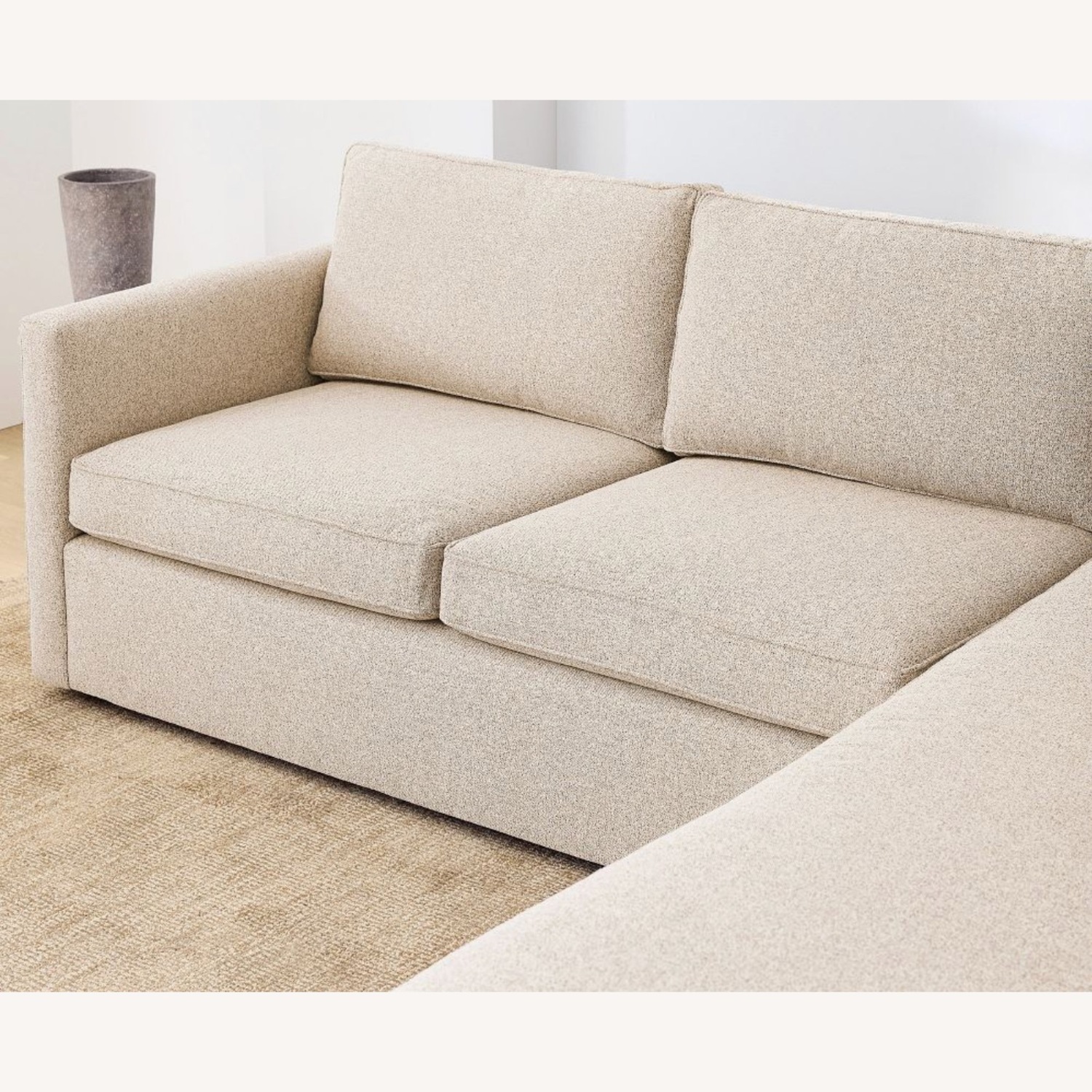 West Elm Harris White Fabric 2 Piece Sectional - image-14