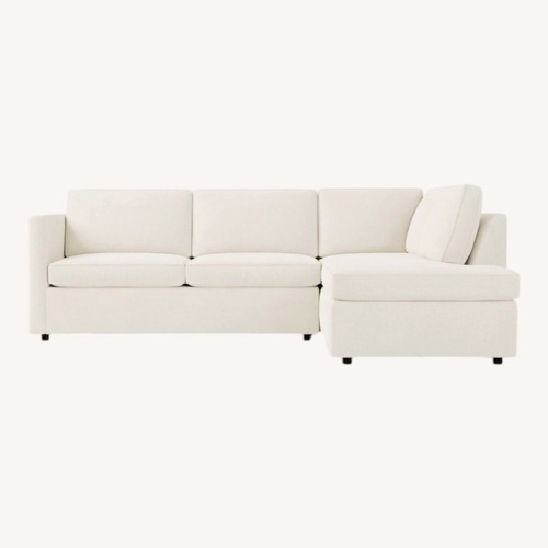 Used West Elm Harris White Fabric 2 Piece Sectional for sale on AptDeco