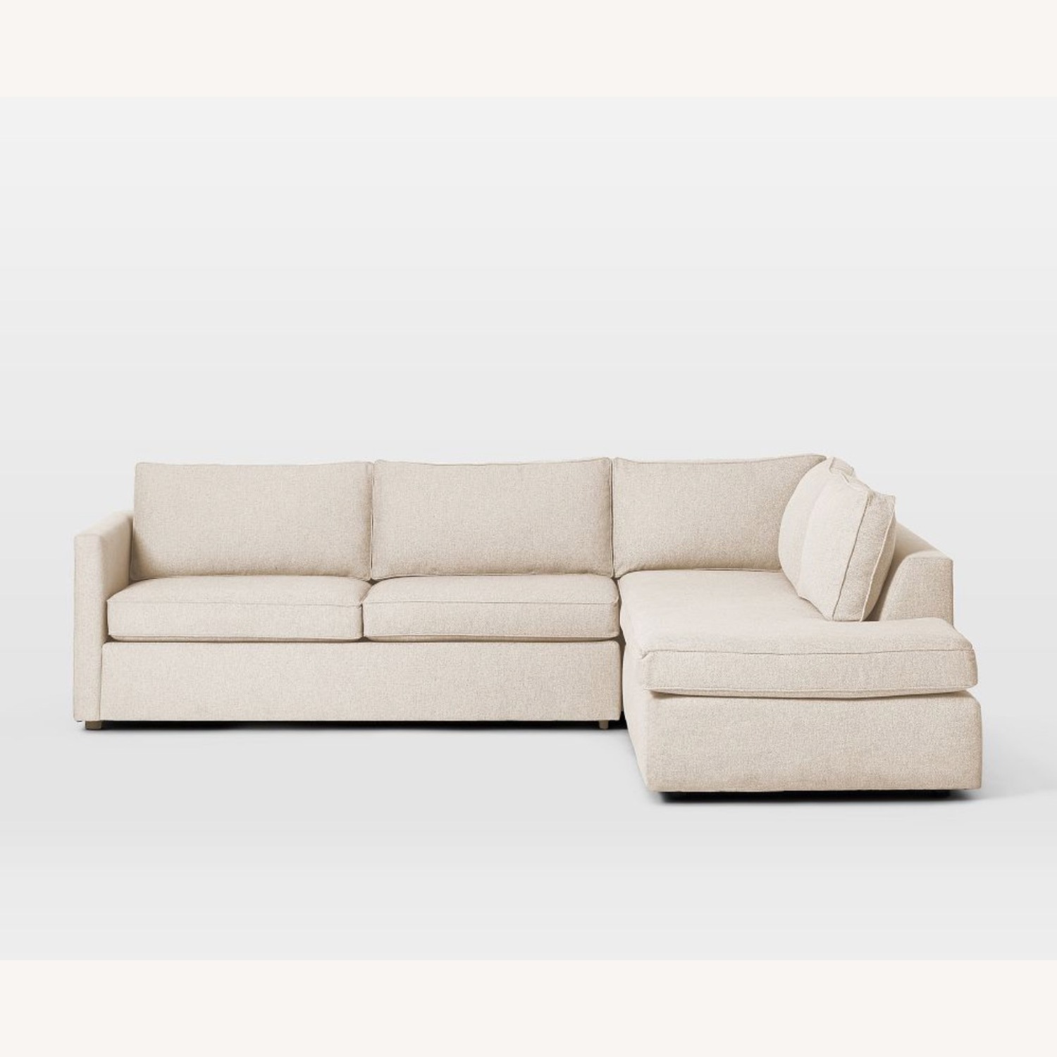 West Elm Harris White Fabric 2 Piece Sectional - image-20