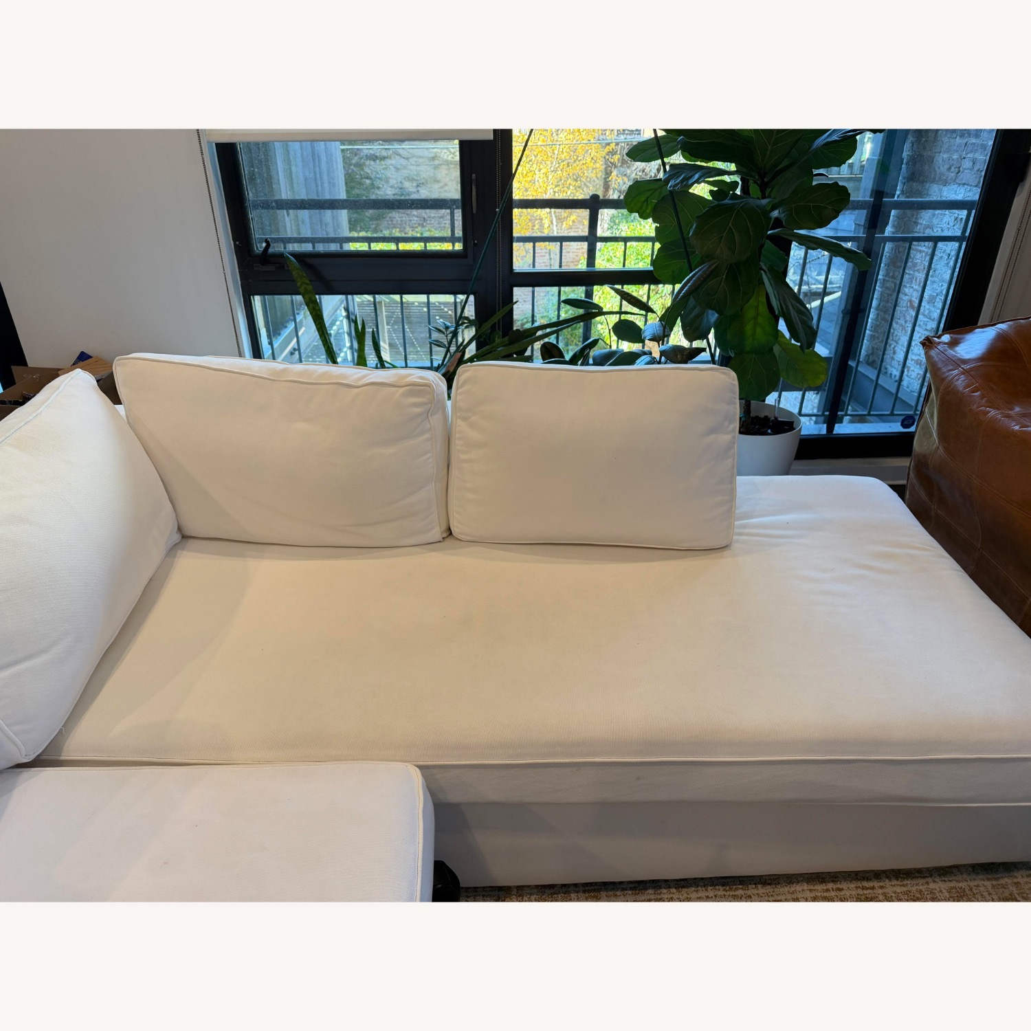 West Elm Harris White Fabric 2 Piece Sectional - image-29