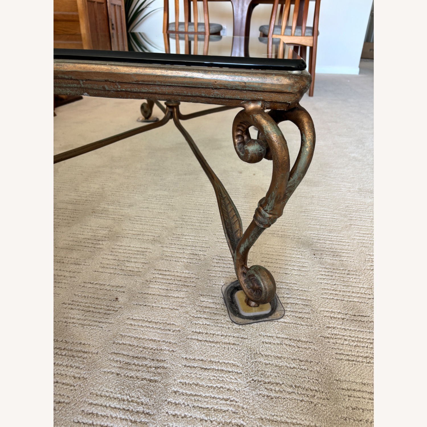 French Regency Style Glass Gold Coffee Table - image-4