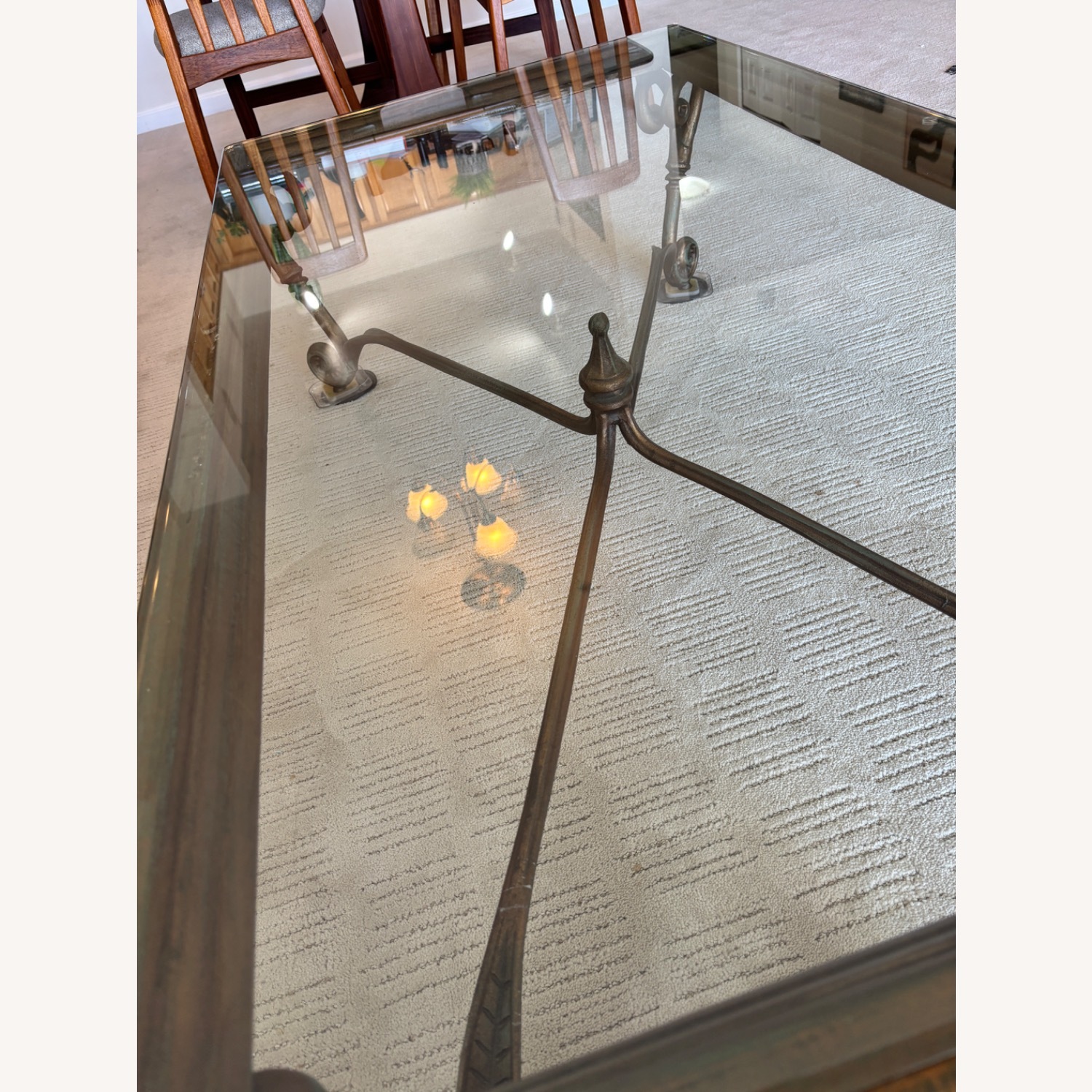 French Regency Style Glass Gold Coffee Table - image-5
